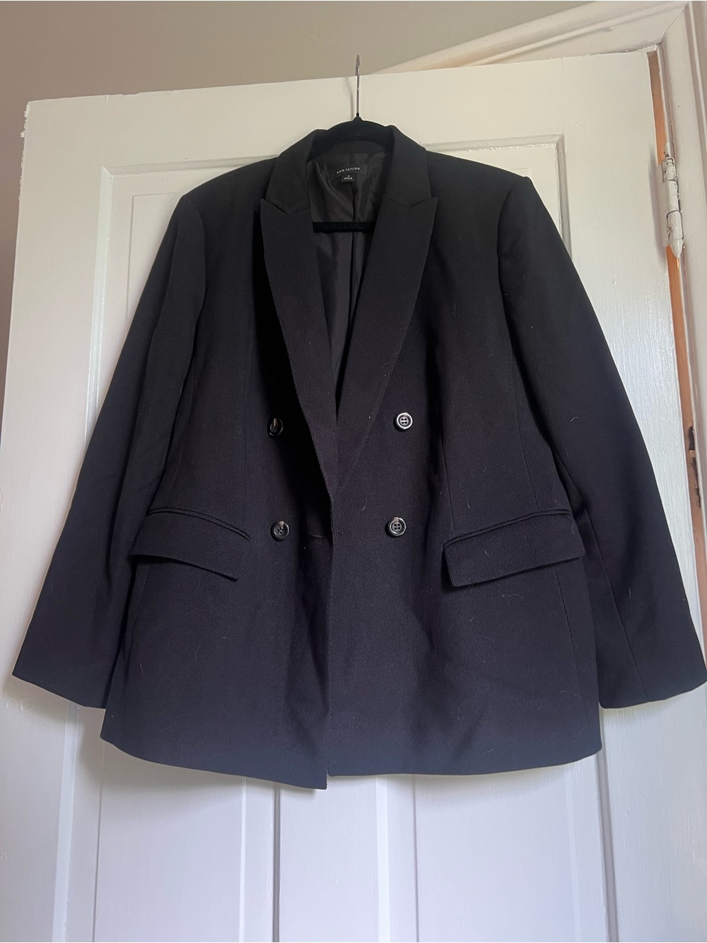 Ann Taylor size 18 Double-Breasted Black Blazer Jacket